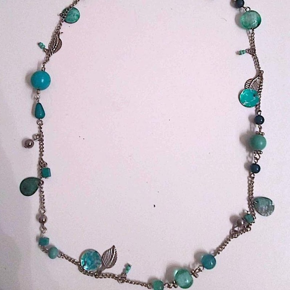 Old Navy Accessories - Old Navy Turquoise Silver Necklace 38"